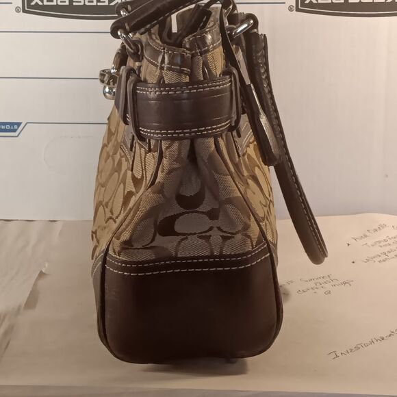 Coach Hampton Medium Khaki Jacquard Signature C Carryall Tote - Picture 8 of 11